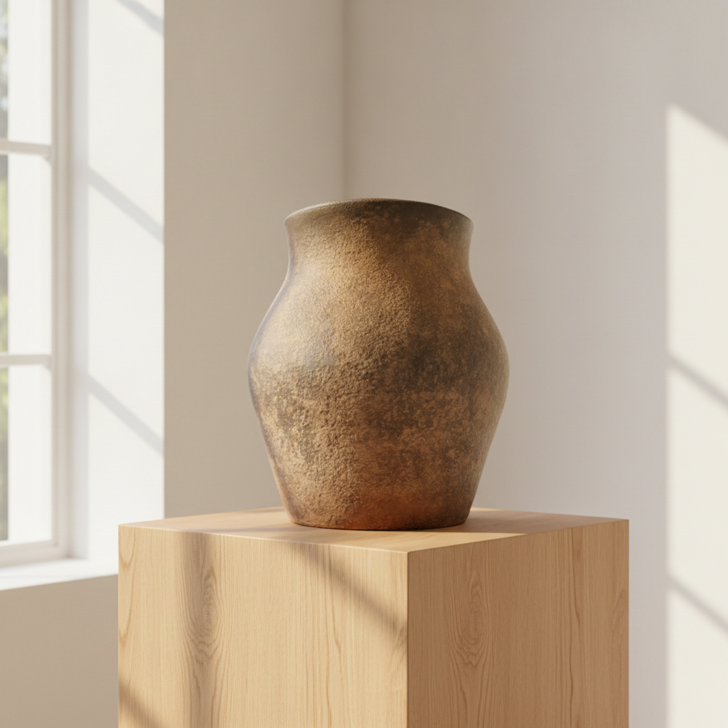 Golden Earth Artisan Vase – Premium Rustic Ceramic Decor